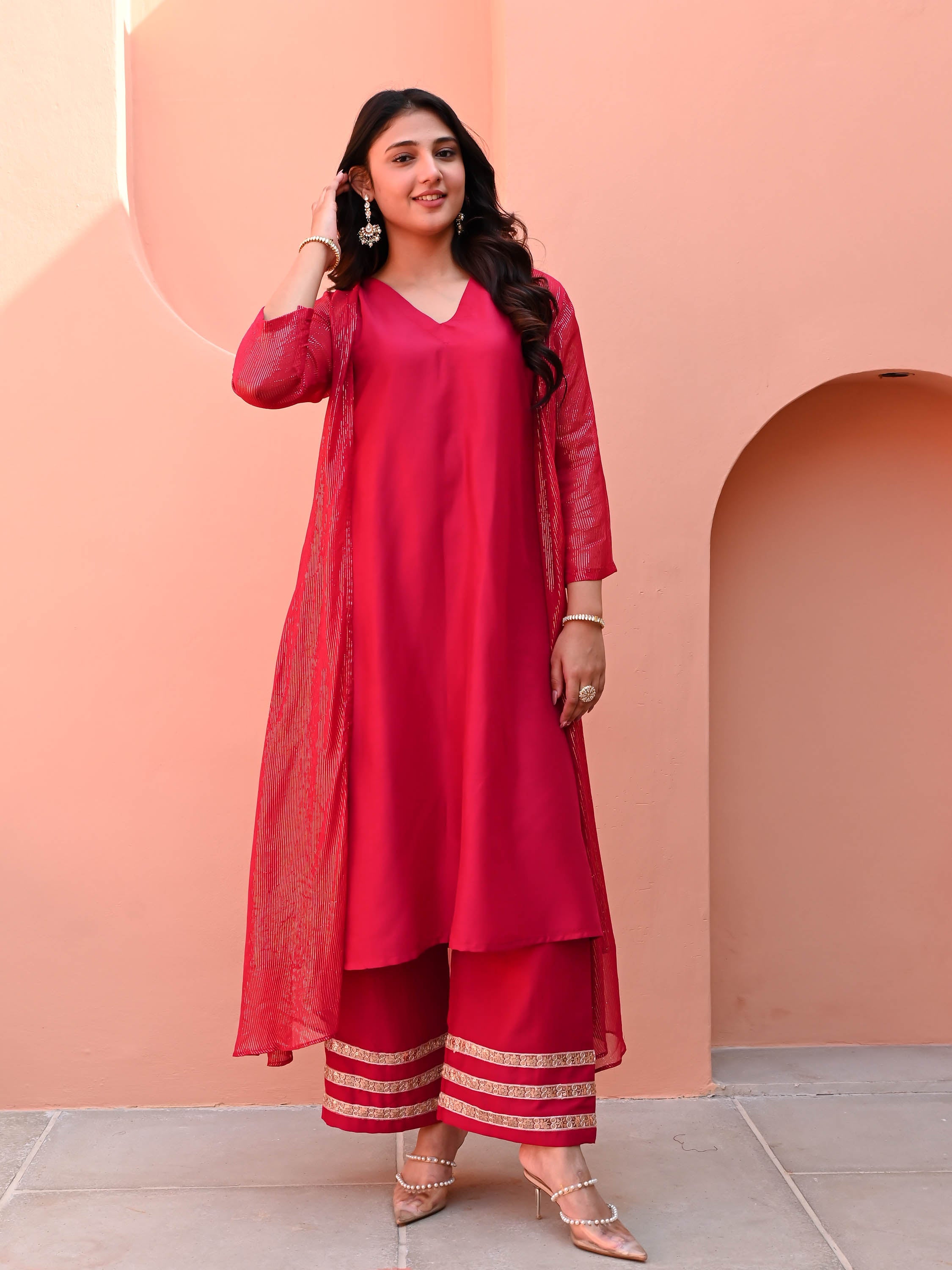 Salka Georgette Cape Kurta Set