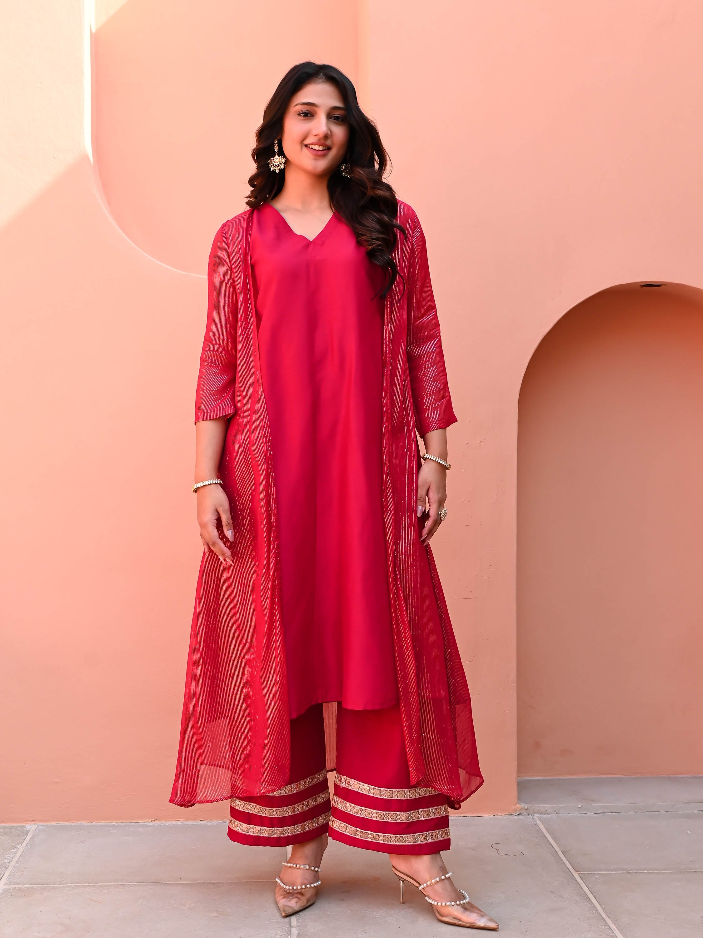 Salka Georgette Cape Kurta Set
