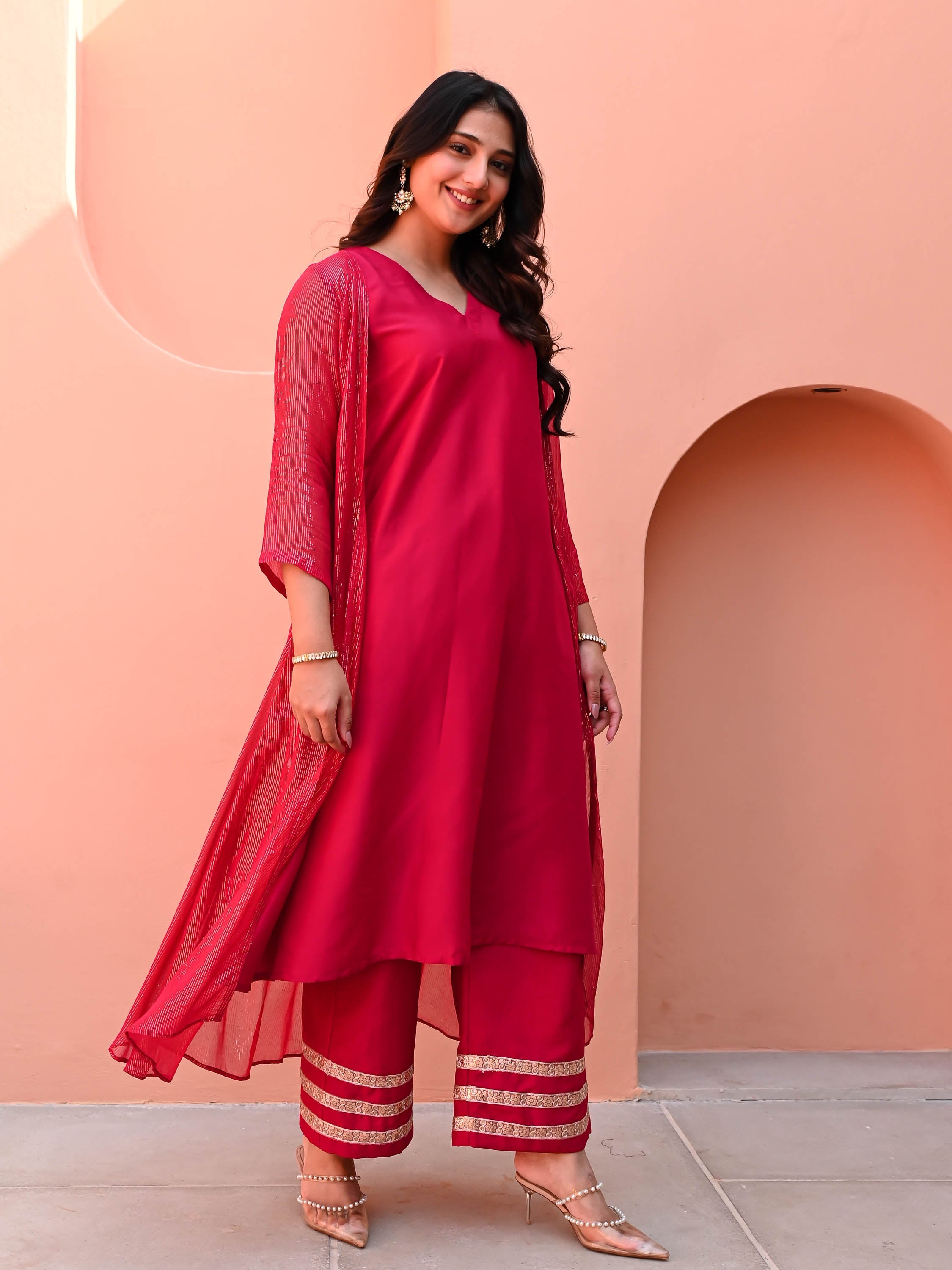 Salka Georgette Cape Kurta Set
