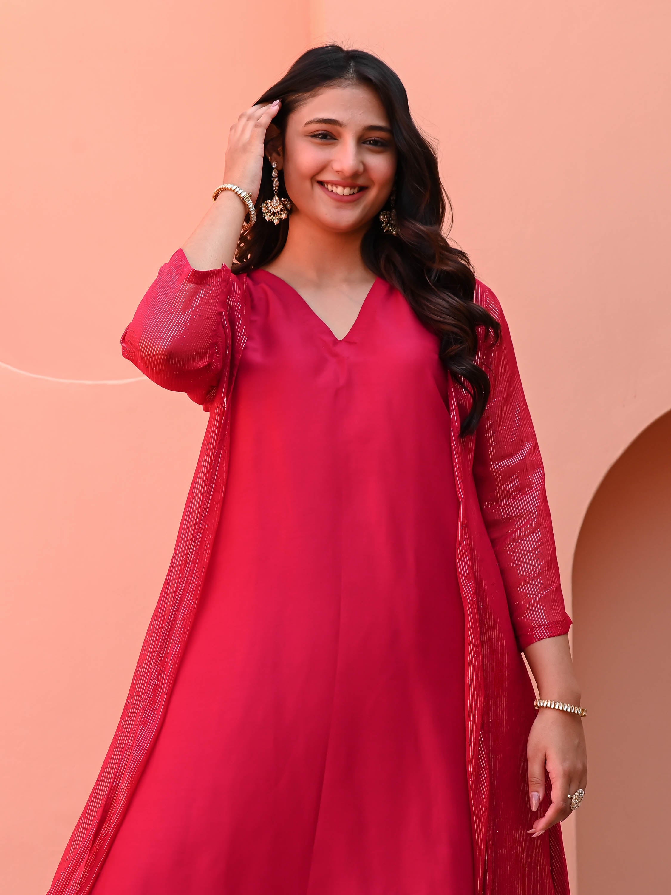 Salka Georgette Cape Kurta Set