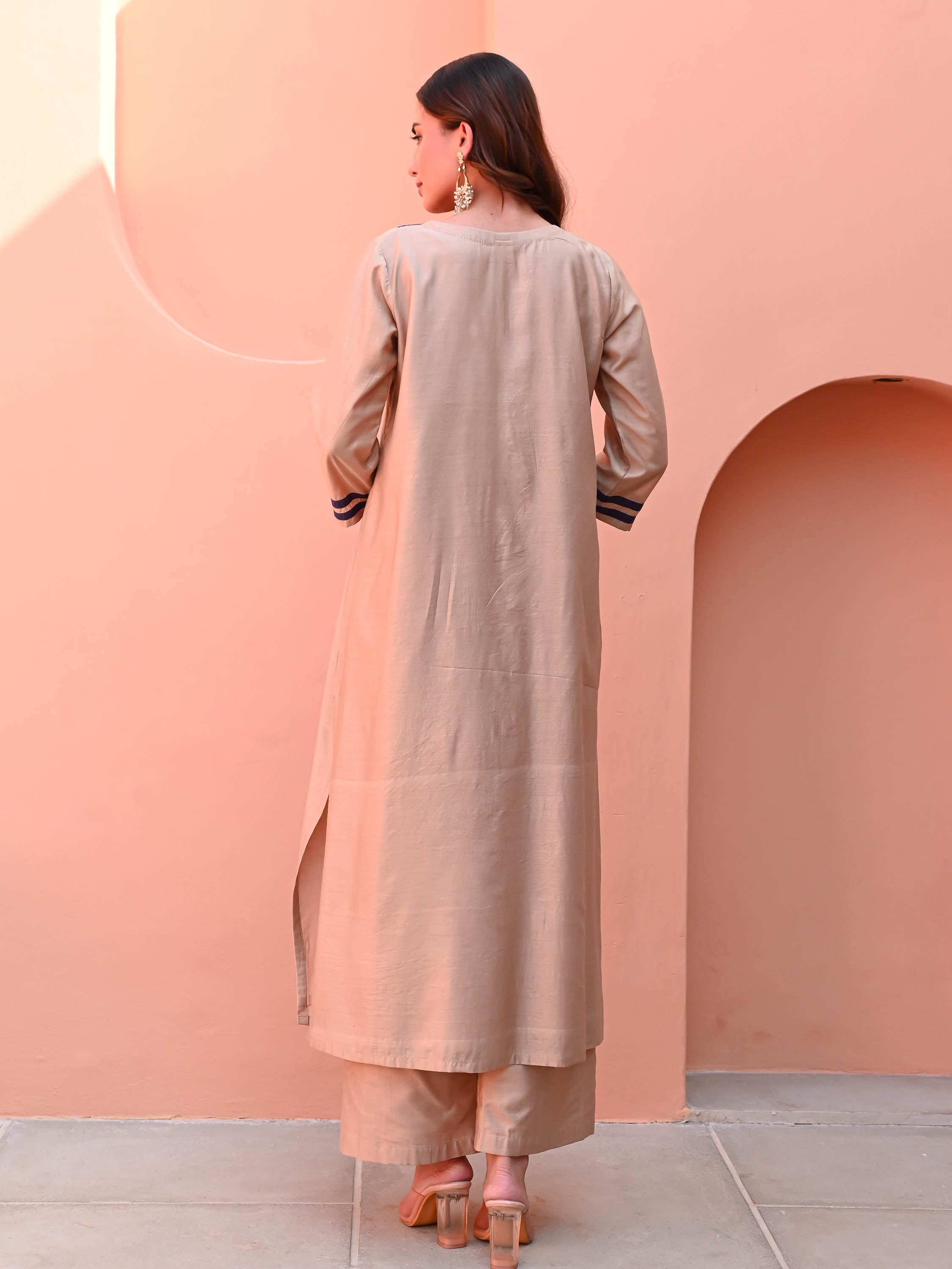 Smokegrey Silk Kurta Set