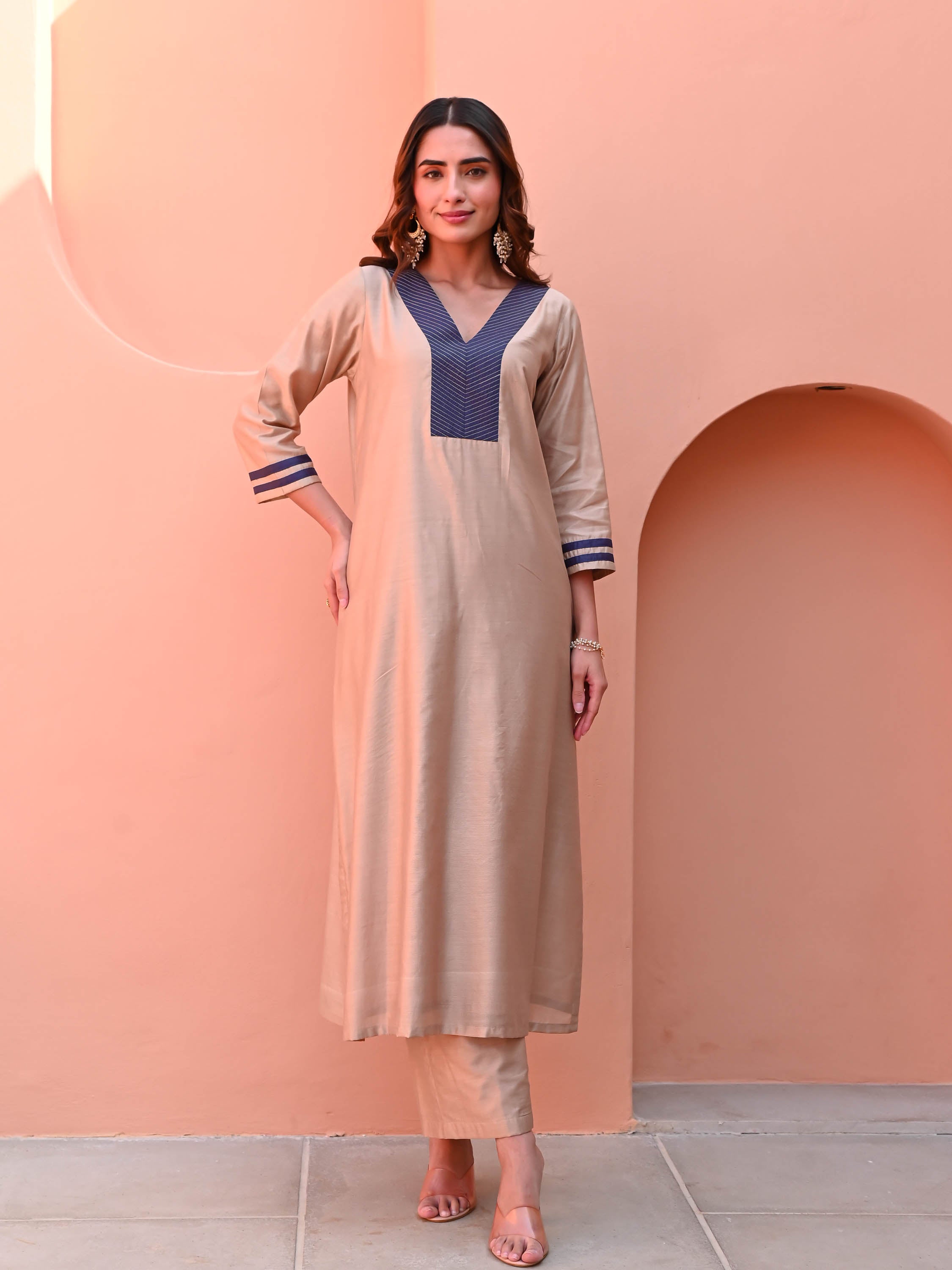 Smokegrey Silk Kurta Set