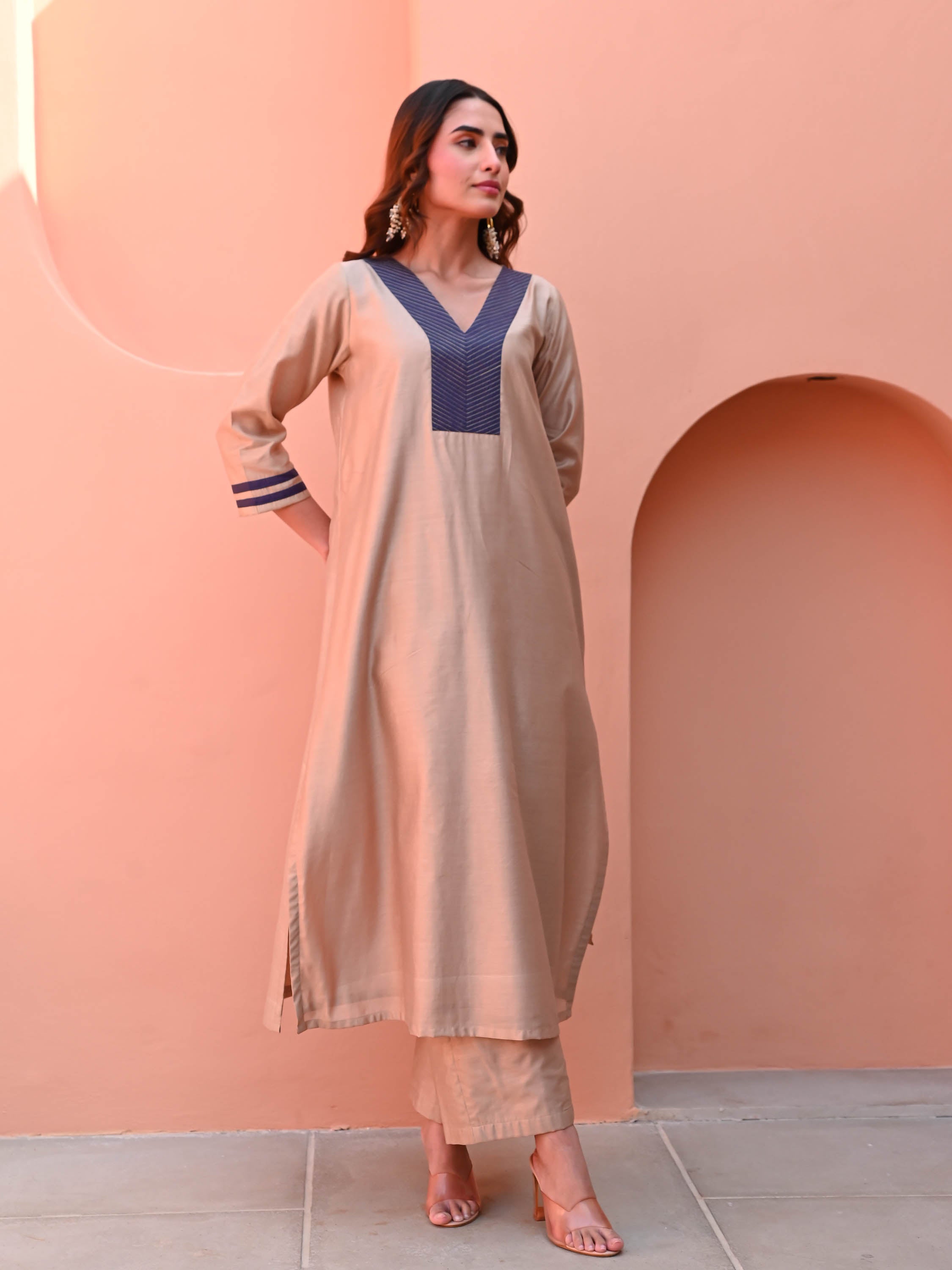 Smokegrey Silk Kurta Set