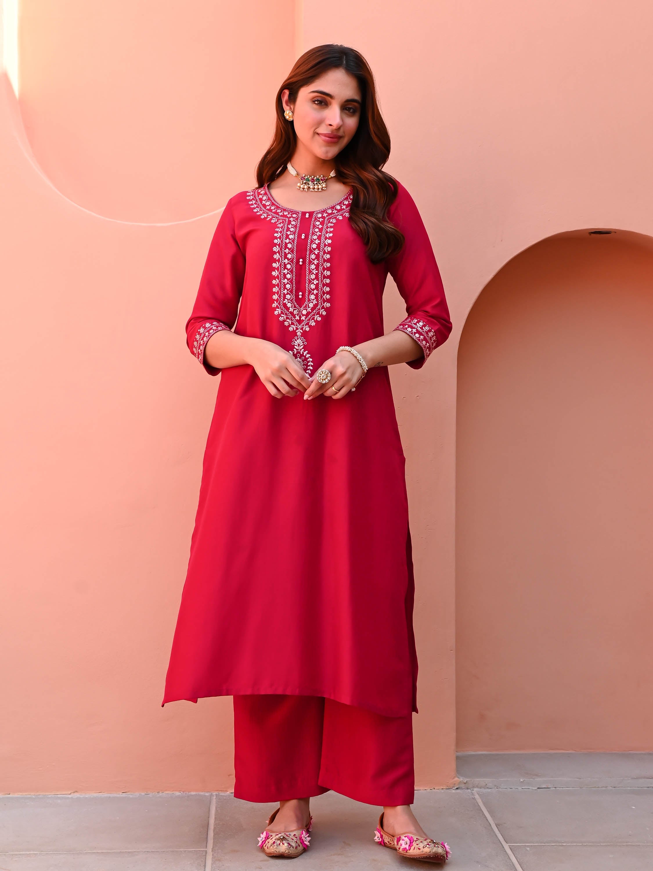 Hibiscus Pink Kurta Set