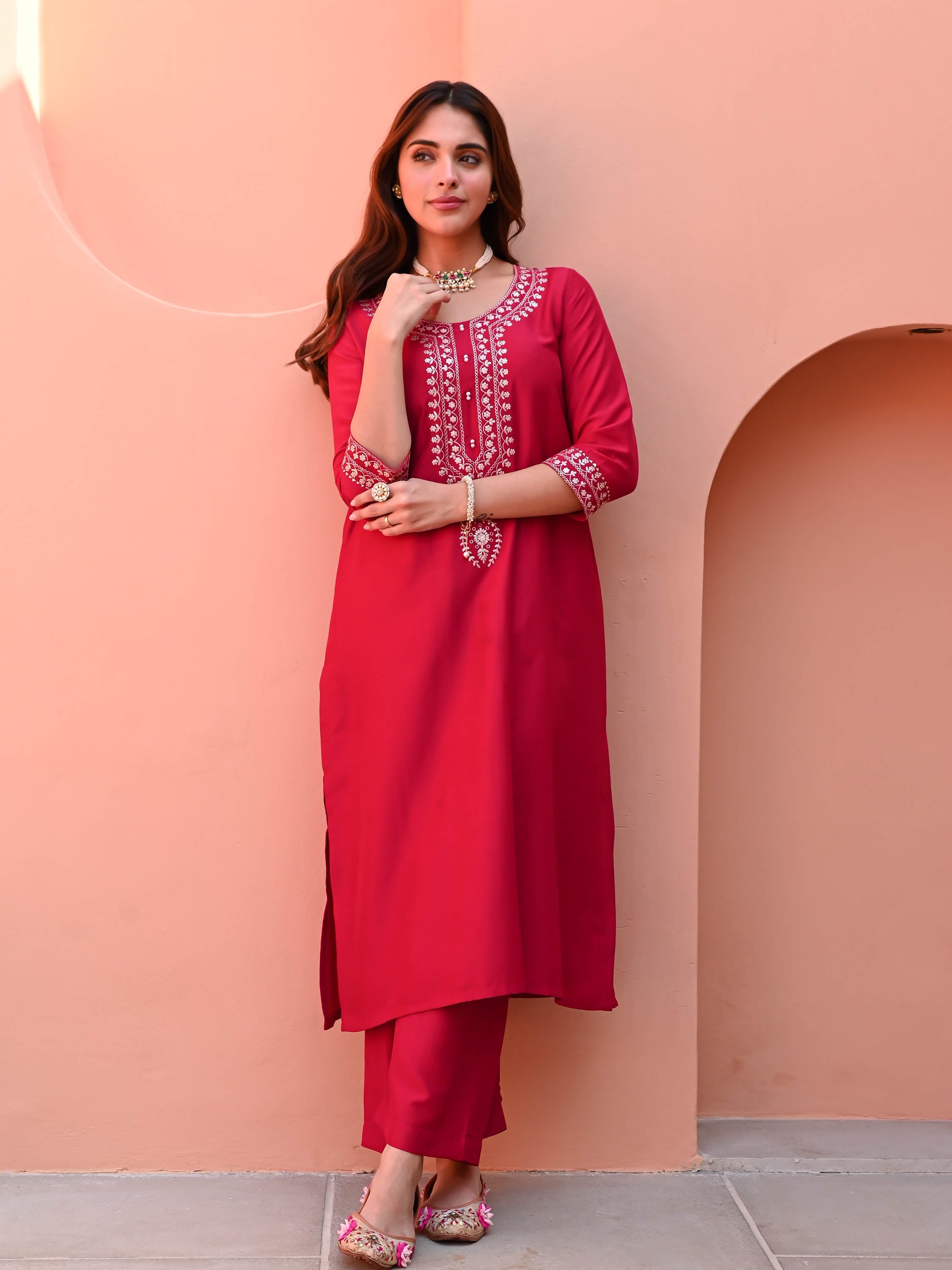 Hibiscus Pink Kurta Set