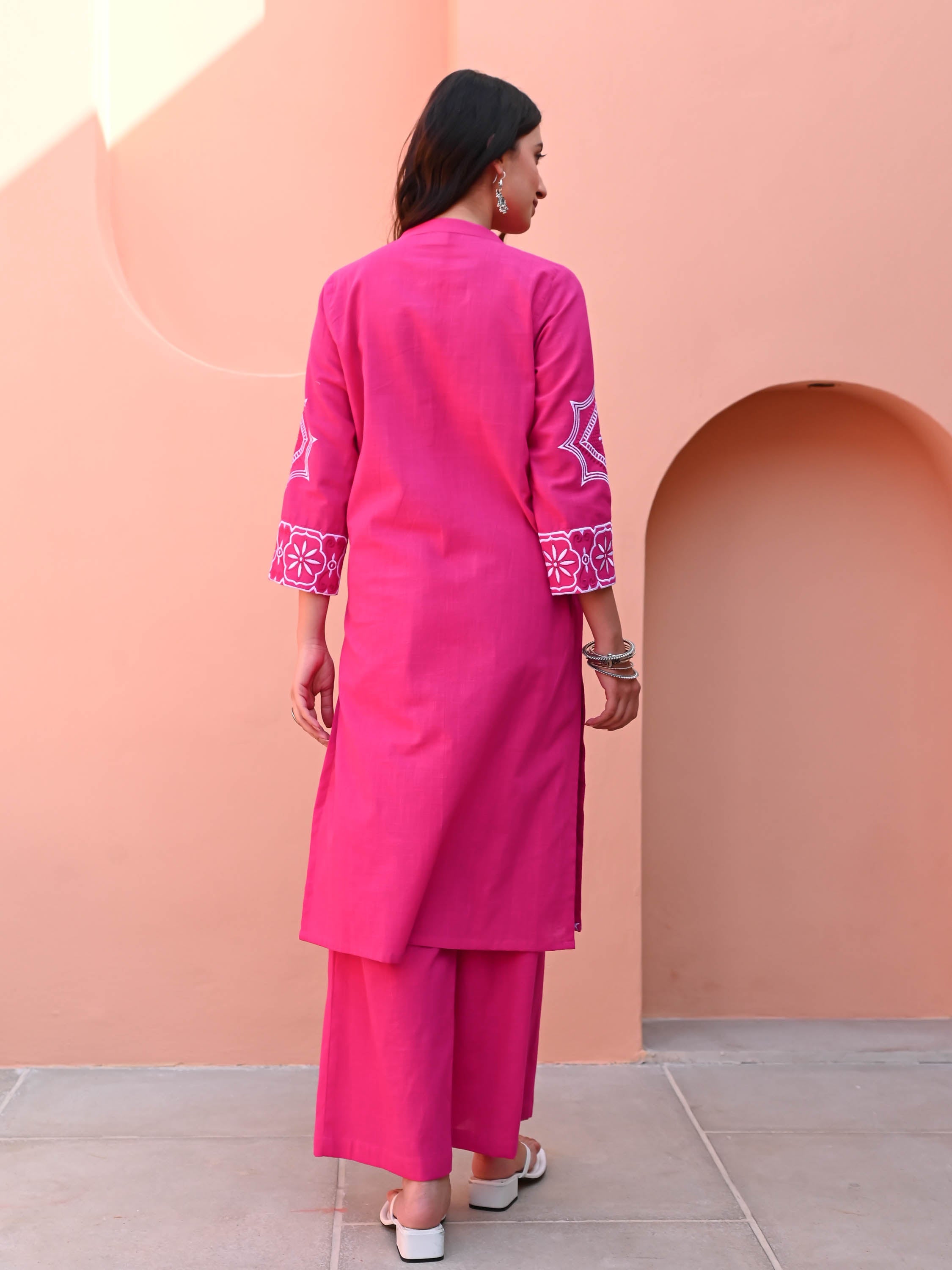 Aurora Pink Cotton Kurta Set