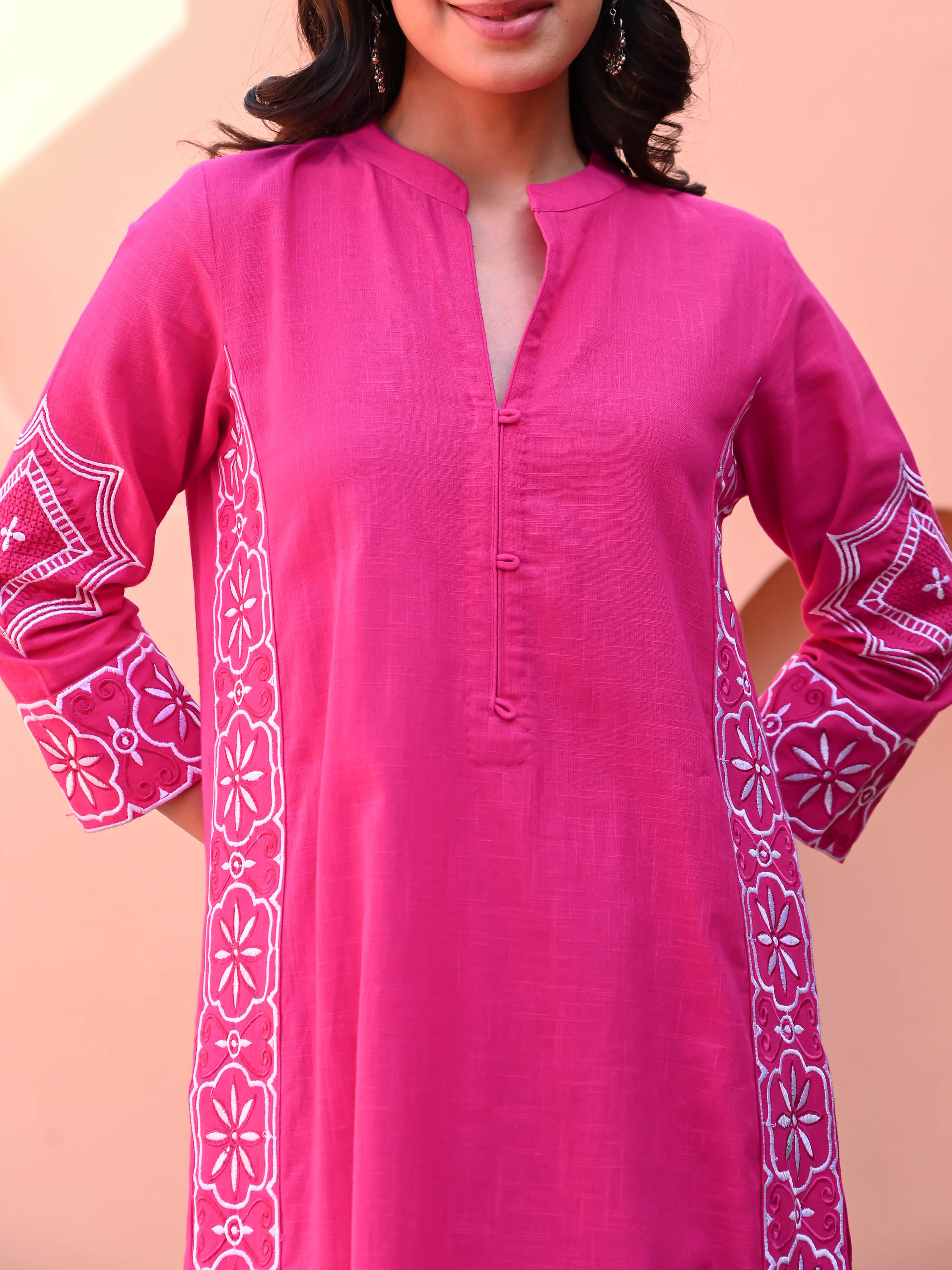 Aurora Pink Cotton Kurta Set