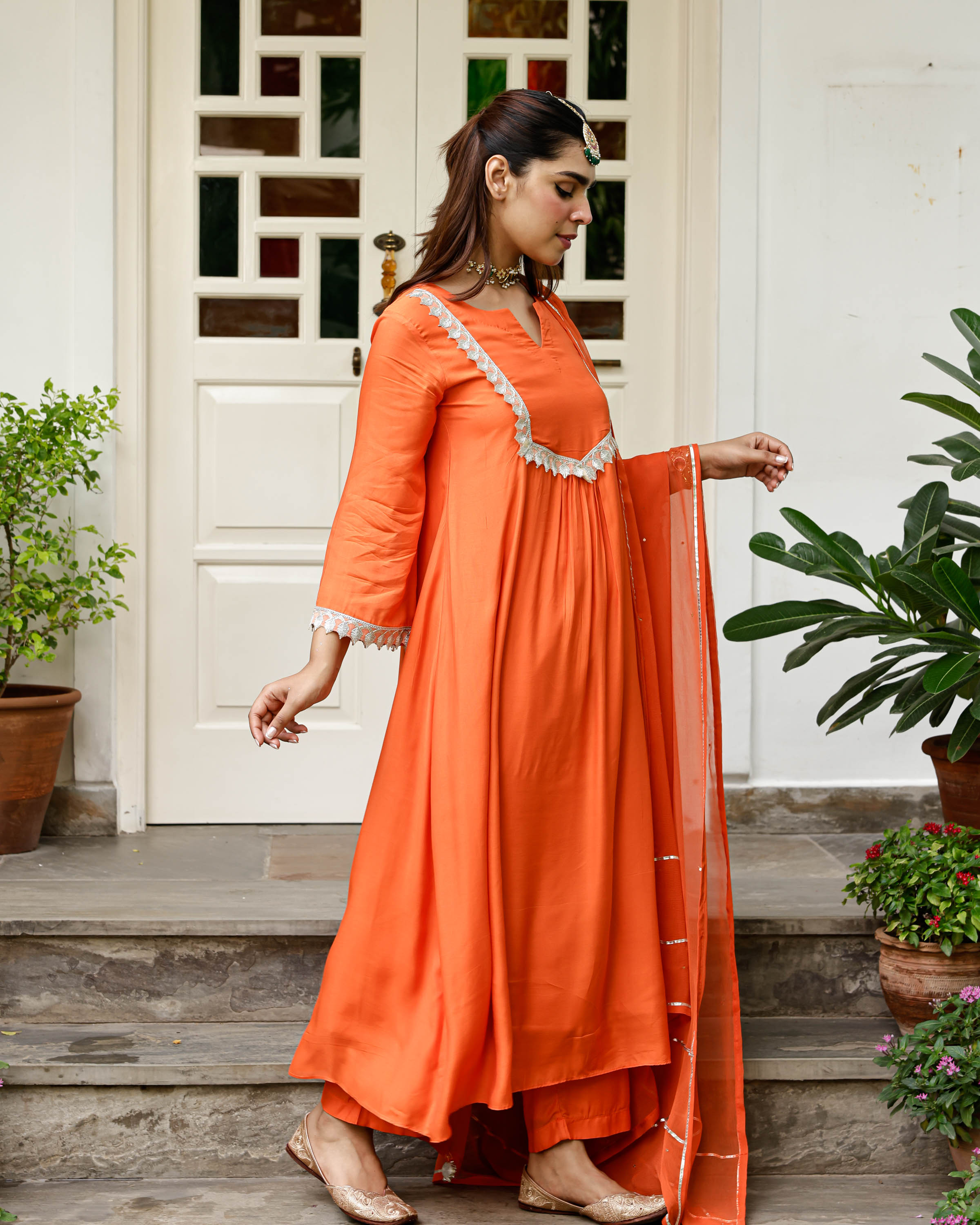 Orange Myra Suit Set