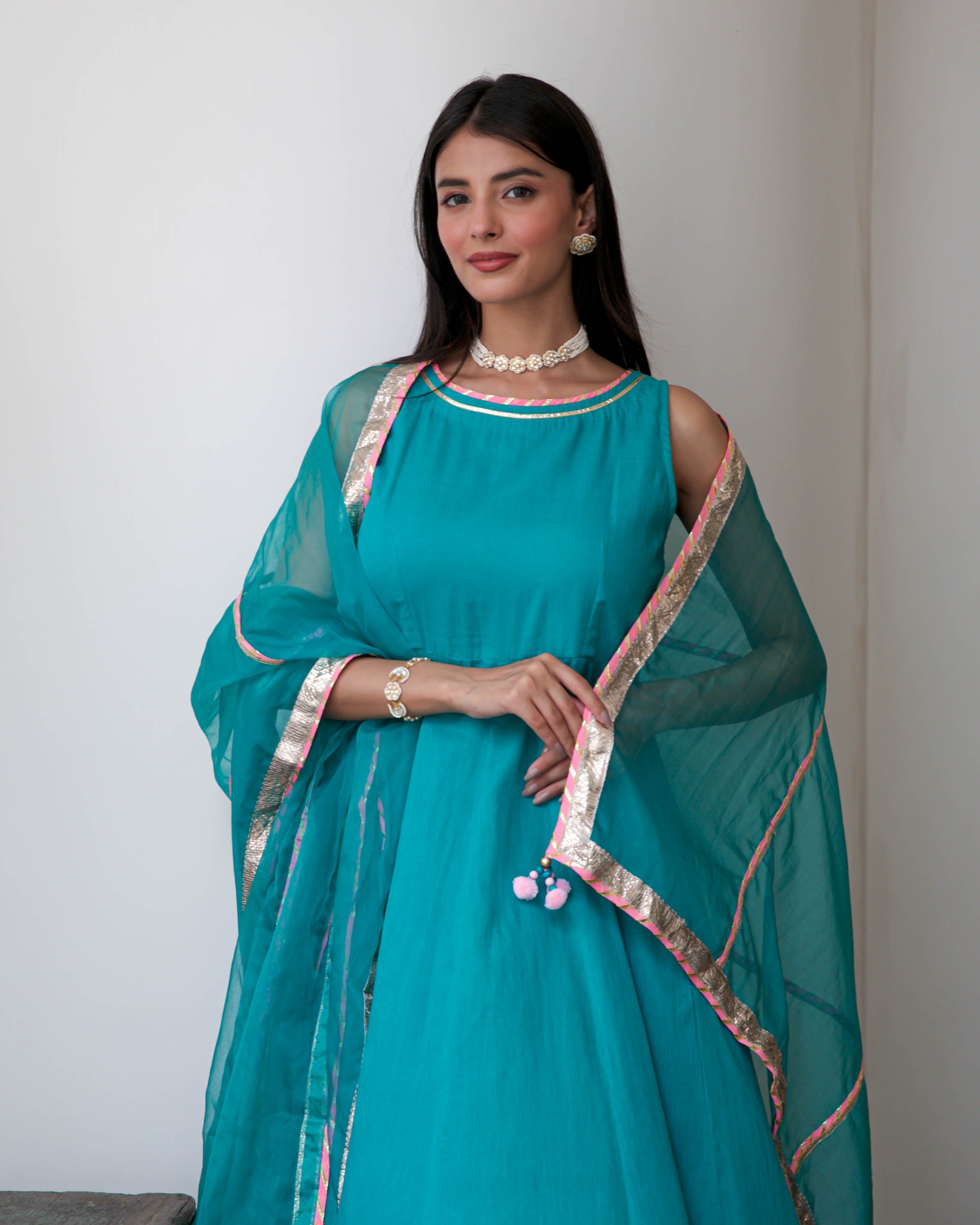 Cut Slevees Cotton Suit Set