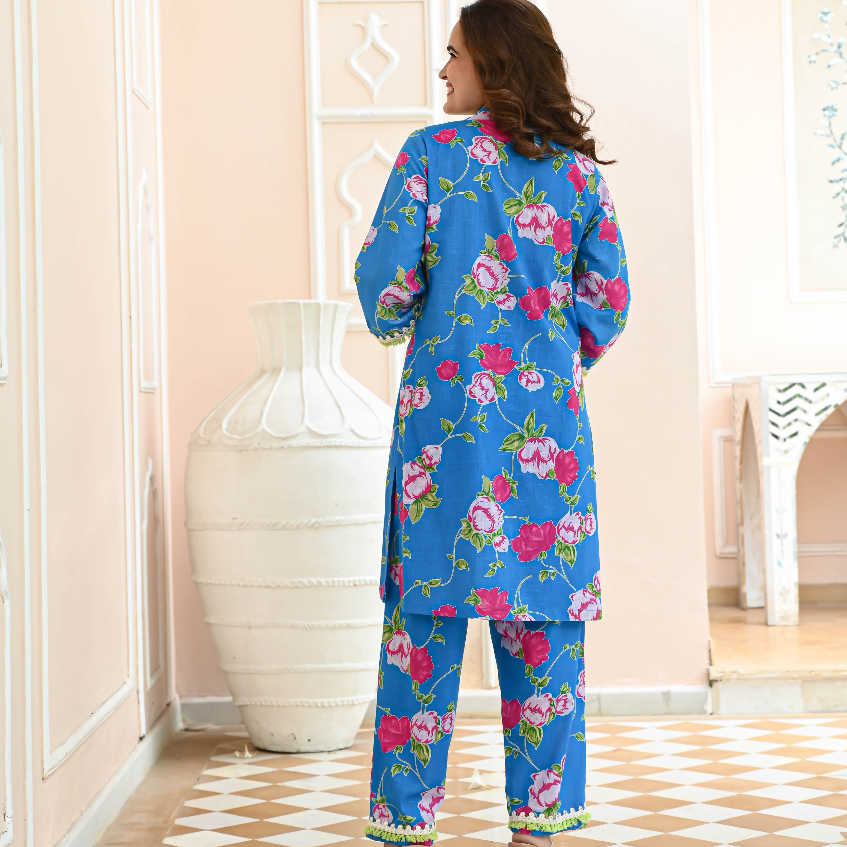 Bunaai Aarini Cotton Kurta Set