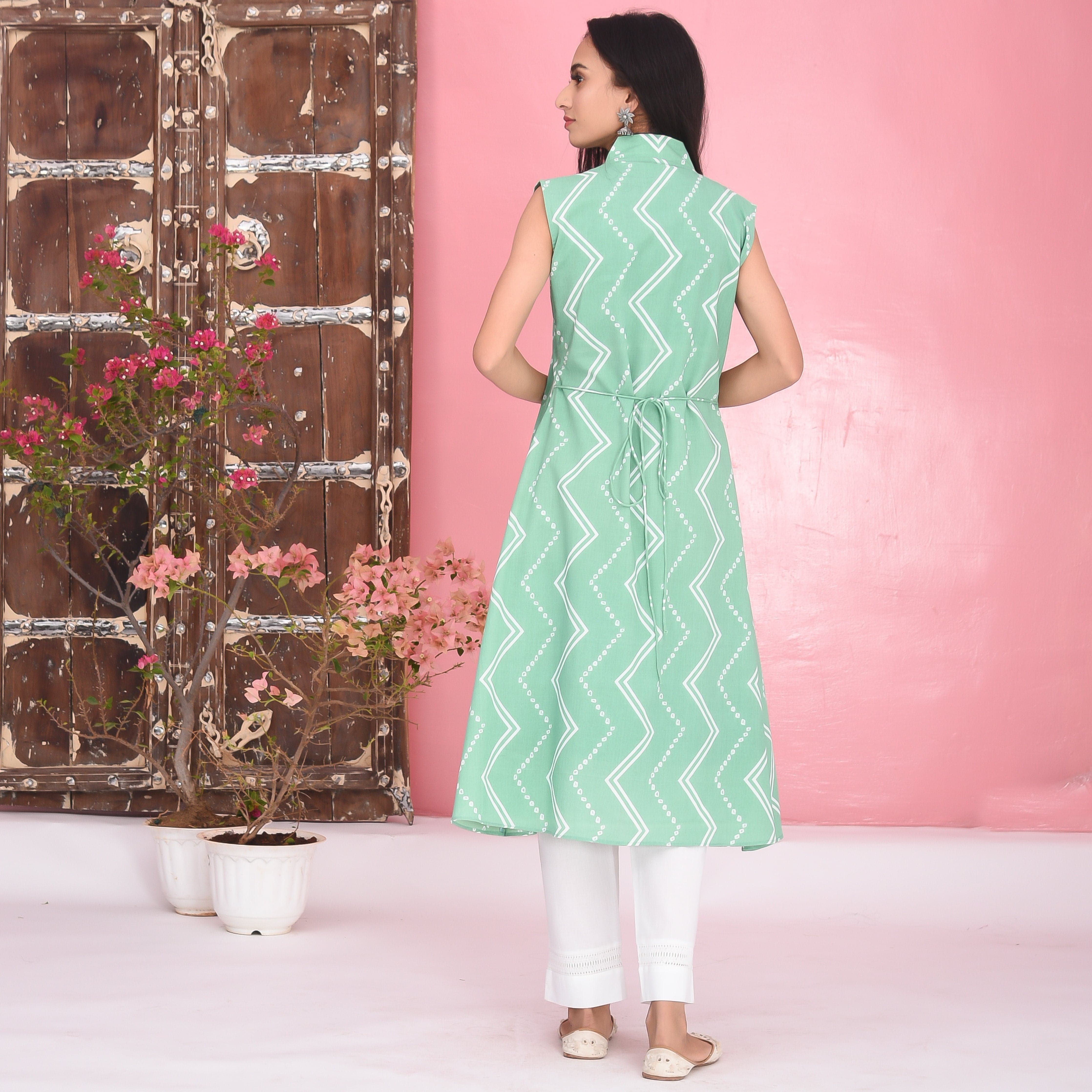 Light Green Cotton Kurta Set
